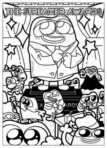 Streamer Awards Coloring Page (2023) - Accepted and used as cover for physical coloring book!